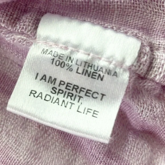 Flax Purple Linen Tunic Top, Size Large - Picture 7 of 7